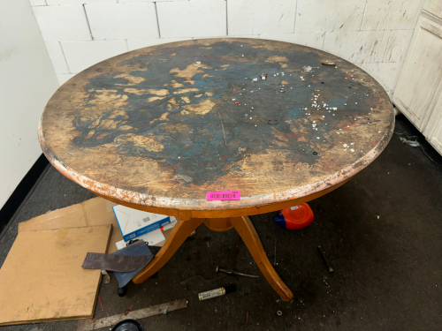 36" WOODEN TABLE.