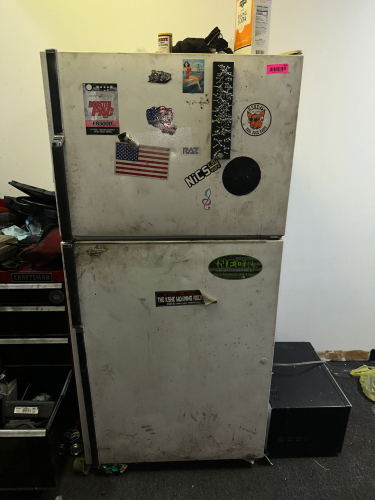 REFRIGERATOR AND MICROWAVE.