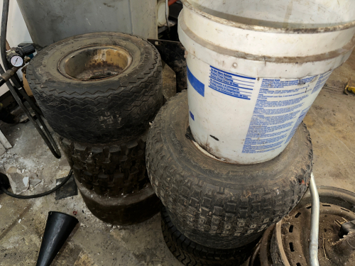 (6) ASSORTED USED CART / TURF TIRES.