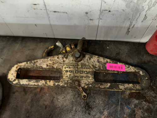 3000 LBS. HAND LIFTING HOIST BEAM WITH CHAIN AND HOOK ASSEMBLY