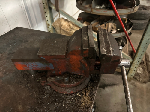 60"METAL SHOP TABLE W/ MOUNTED VICE.