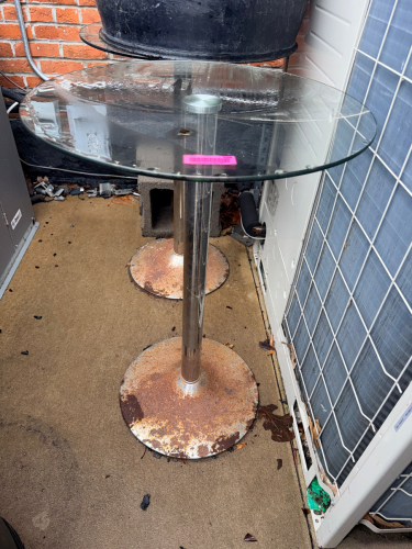 (2) 24" GLASS TOP PUB TABLES