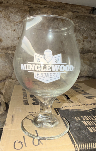 (24) MINGELWOOD LOGO 'ED BELGIAN BEER GLASSES.