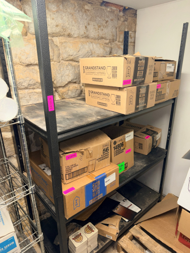 48" X 18" THREE TIER METAL SHELF.
