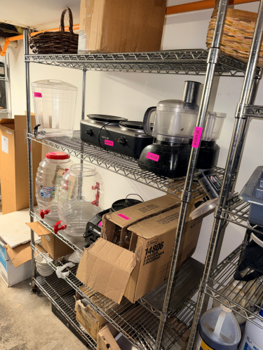 48" X 14" FIVE TIER WIRE SHELF ON CASTERS