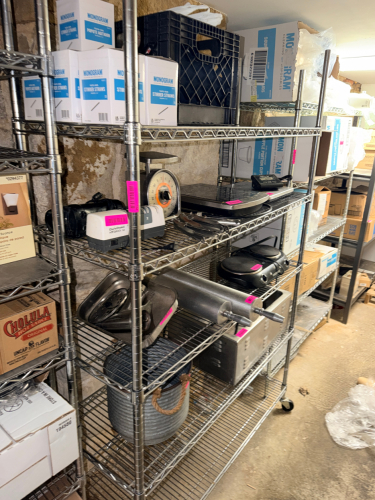 48" X 14" SIX TIER WIRE SHELF ON CASTERS