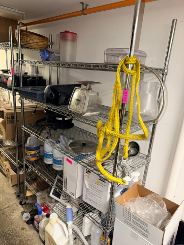 48" X 14" SIX TIER WIRE SHELF ON CASTERS