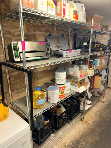 48" X 18" FOUR TIER WIRE SHELF.