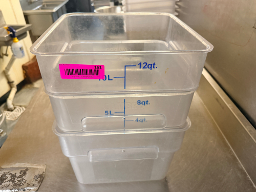 (2) 12 QT PLASTIC CONTAINERS