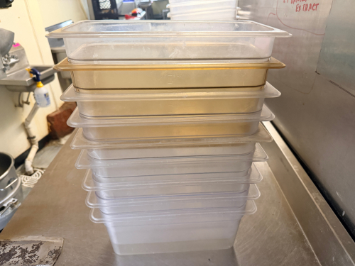 (9) 1/3 SIZE PLASTIC INSERTS.