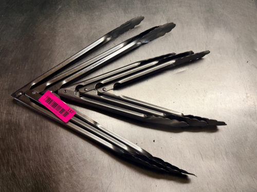 (6) STAINLESS TONGS