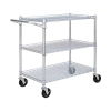 THREE TIER STAINLESS / WIRE UTILITY CART.