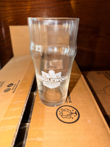(1) CASE OF MINGLEWOOD LOGO PILSNER GLASSES