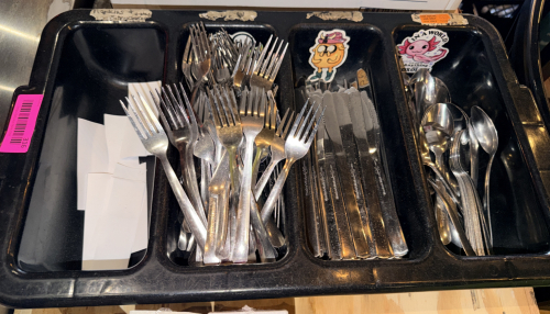(1) TRAY OF ASSORTED SILVERWARE