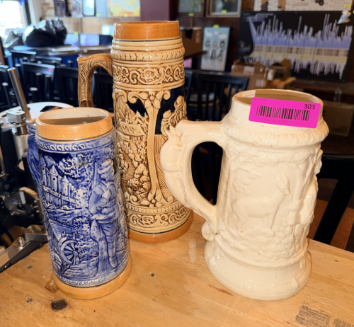 (3) ASSORTED BEER STIENS.
