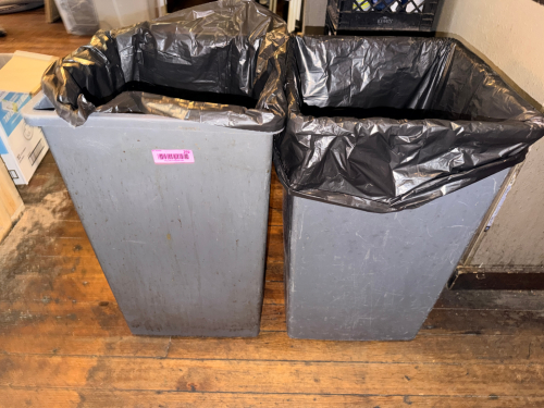 (2) BAR SIDE TRASH CANS