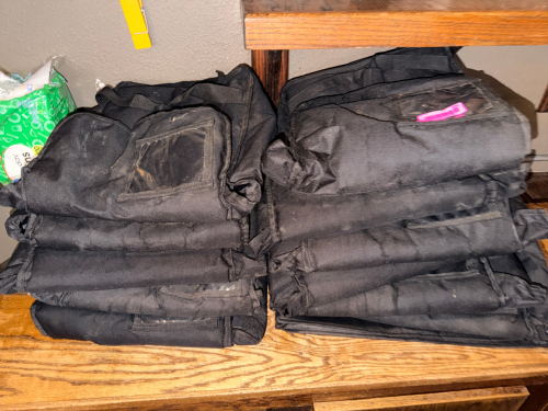 (10) BLACK CANVAS INSULATED DELIVERY BAGS.