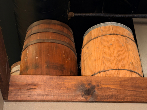 (3) 1/2 WOODEN BARRELS.