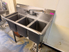 40" THREE WELL STAINLESS POT SINK.