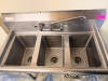 40" THREE WELL STAINLESS POT SINK. - 3