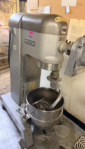 HOBART 60 QT MIXER W/ PELICAN HEAD ATTACHMENT.