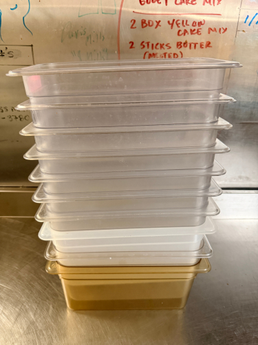 (10) 1/3 SIZE PLASTIC INSERTS.