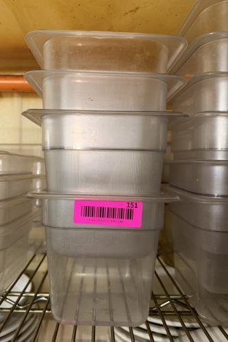 (8) 1/6 SIZE PLASTIC INSERTS.