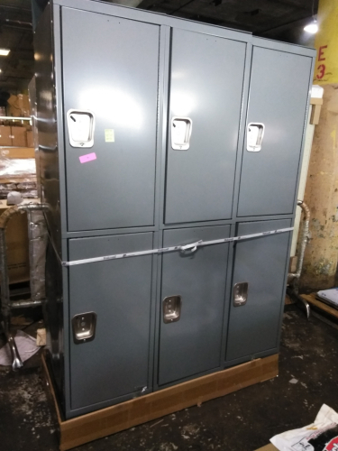 (3) 2-TIER LARGE EXTRA WIDE COMPARTMENT WARDROBE LOCKERS