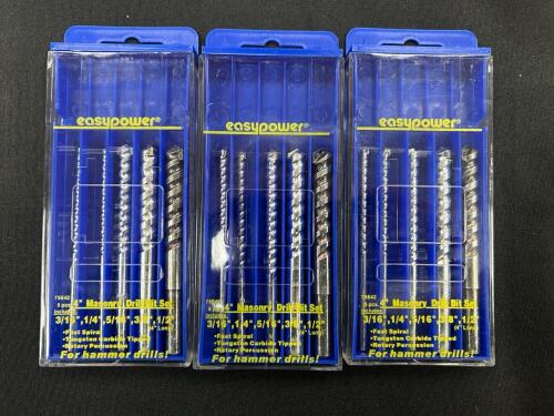 (3) SETS OF 5 ASSORTED MASSONARY DRILL BIT SET