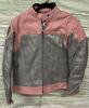 LIGHT PINK AND GREY MOTOR CYCLE JACKET