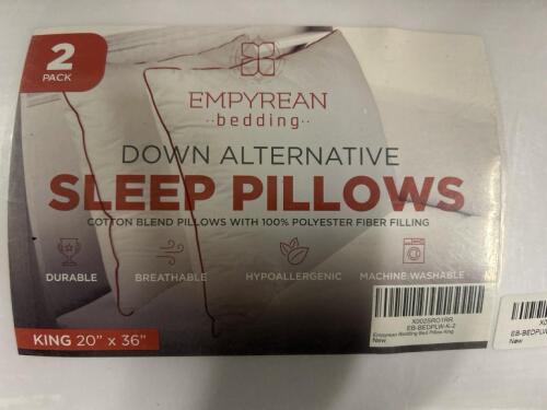 (2) NEW DOWN ALTERNATIVE SLEEP PILLOWS