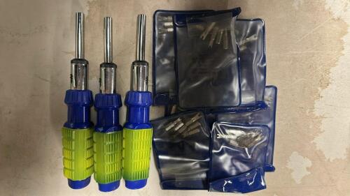 (3) SCREW DRIVERS AND ASSORTED BITS