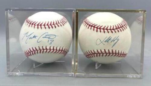 (2) MATT CARPENTER AND KOLTEN WONG SIGNED BASEBALLS