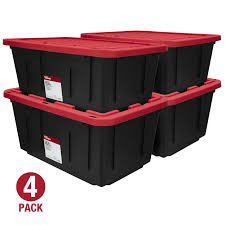 (4) HEAVY DUTY STORAGE TOTES