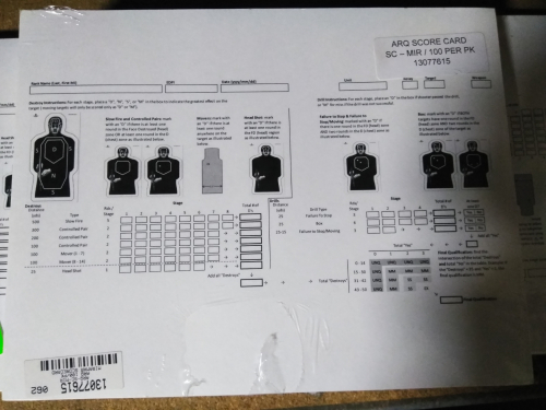 (3) PACKS OF (100) ANNUAL RIFLE QUALIFICATION SCORING CARDS