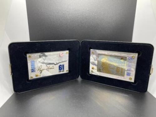24K GOLD LIMITED EDITION ROGER MARIS 61 HOME RUN RECORD COMMEMORATIVE BASEBALL CARD SET