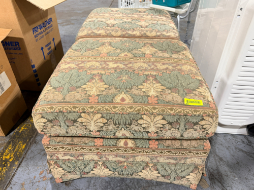 (2) VINTAGE OTTOMANS ON ROLLERS