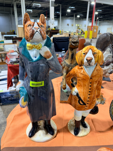 (2) DOG STATUES