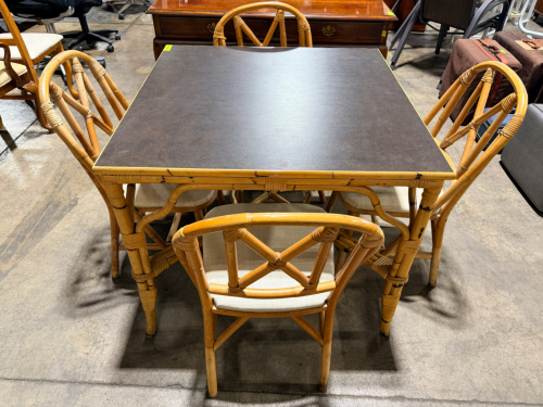 VINTAGE RATTAN OR BAMBOO DINING SET