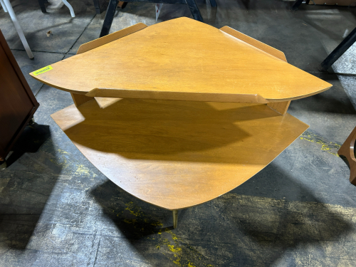 VINTAGE CORNER TABLE WITH GOLD LEGS