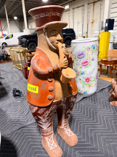 RED CLAY FOLK ART FIGURINE