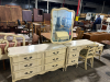 ANTIQUE WHITE AND GOLD BEDROOM FURNITURE SET - 2