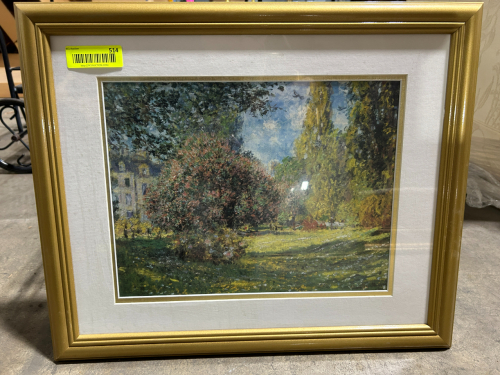 FRAMED PRINT LANDSCAPE : THE PARC MONCEAU 1876 BY CLAUDE MONET