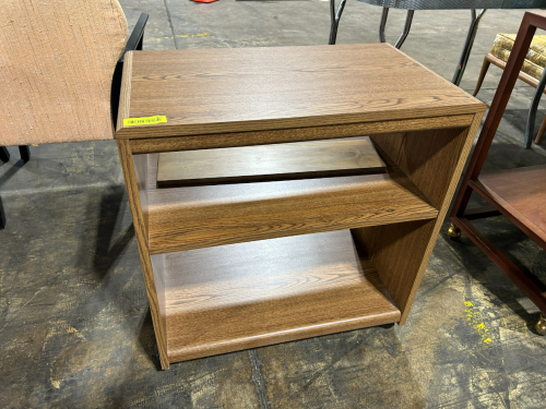 LAMINATE MOBILE STORAGE CART WITH TWO SHELVES