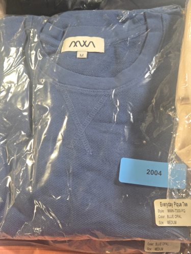 (4) BLUE PIQUE TEE'S