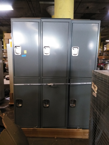 (3) 2-TIER LARGE EXTRA WIDE COMPARTMENT WARDROBE LOCKERS