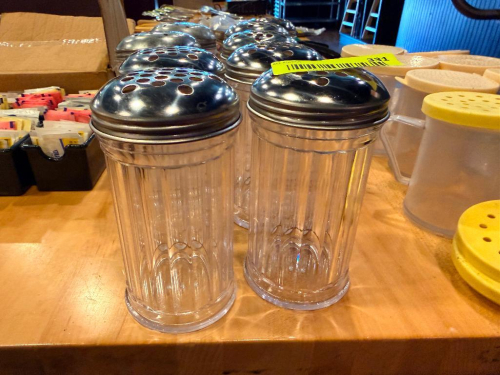 (8) LARGE PLASTIC SHAKERS.