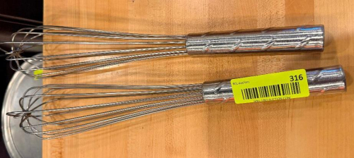 (2) STAINLESS WHISKS