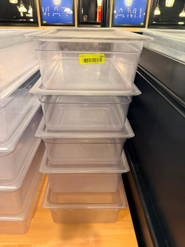 (5) FULL SIZE PLASTIC INSERTS W/ LIDS