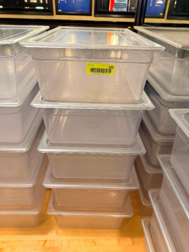 (5) FULL SIZE PLASTIC INSERTS W/ LIDS